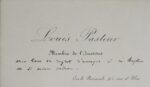 Carte de visite autographe de Louis Pasteur, à l'adresse de la rue d'Ulm
