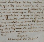 Rare lettre de 1665 du poète et historien René Rapin (Renatus Rapinus)