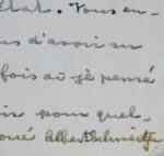 Belle lettre d'Albert Schweitzer, au président de la République Vincent Auriol