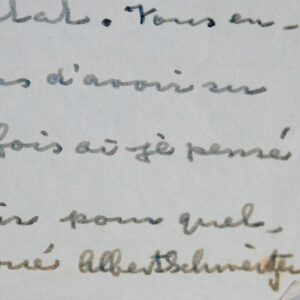 Belle lettre d'Albert Schweitzer, au président de la République Vincent Auriol