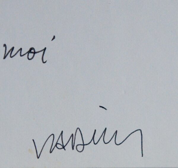 Amusant poème autographe signé de Roger Vadim