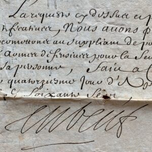 Pièce signée par Tubeuf, intendant du Languedoc, relative à deux condamnés à la pendaison