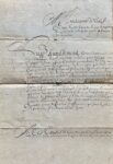 Pièce signée par Tubeuf, intendant du Languedoc, relative à deux condamnés à la pendaison