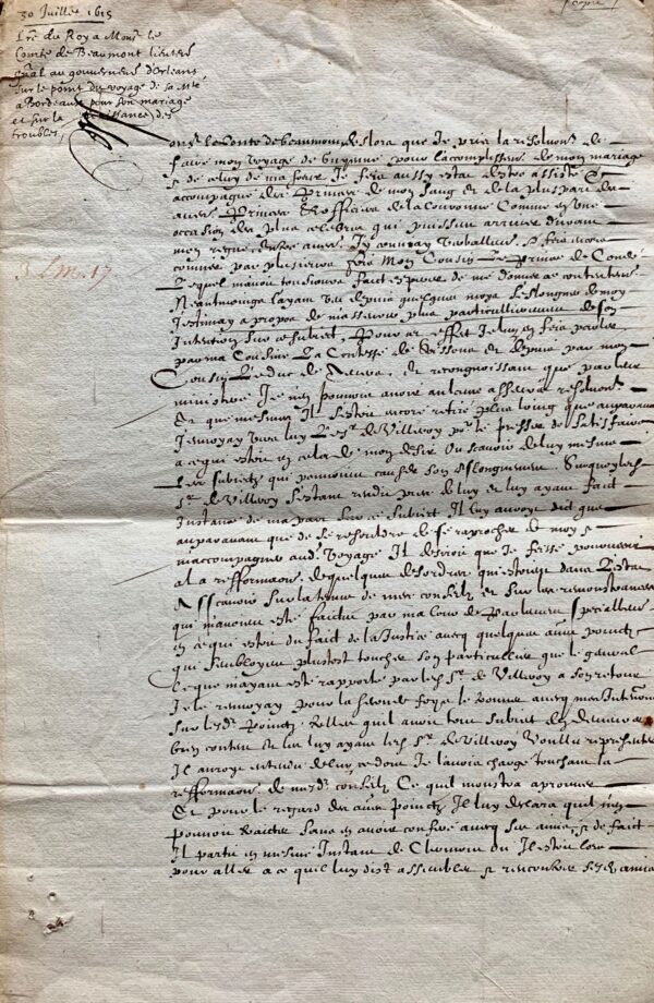 Importantes instructions de Louis XIII pour son mariage avec Anne d'Autriche