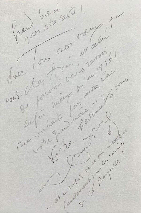 Lettre d'André Hambourg illustrée d'une eau-forte originale d'un chat