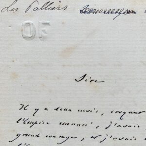 Correspondance d'Octave Feuillet à Napoléon III et à l'impératrice Eugénie
