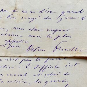 Belle correspondance d'Octave Feuillet adressée à son fils