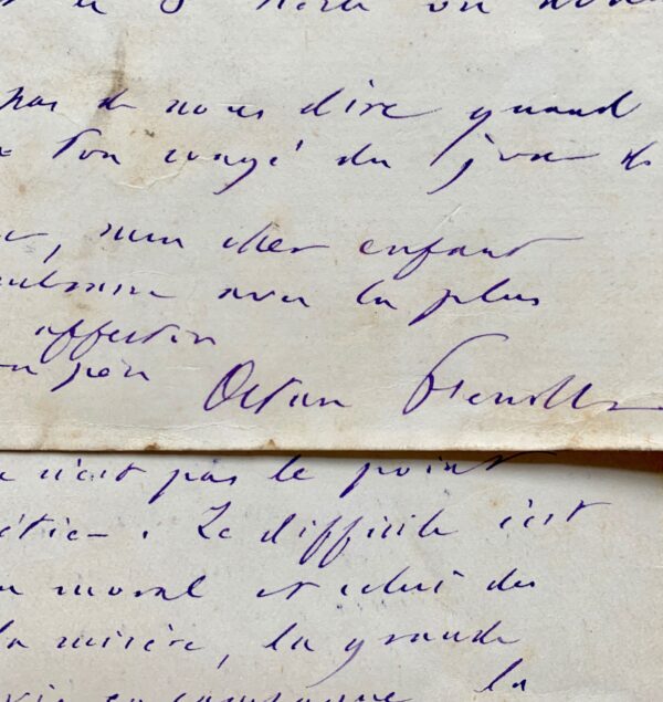 Belle correspondance d'Octave Feuillet adressée à son fils