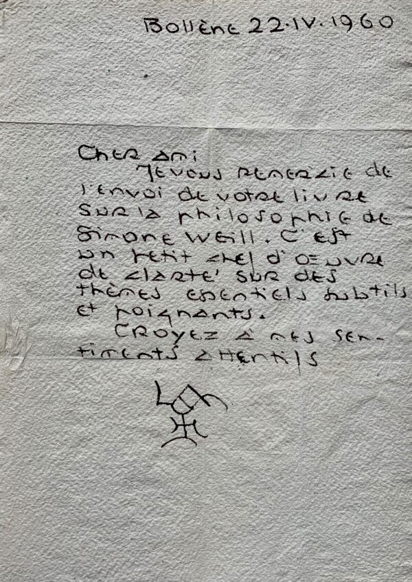 Lanza del Vasto inspiré par la philosophie de Simone Weil