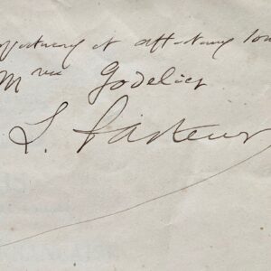 Dédicace de Pasteur sur son discours de réception à l'Académie française