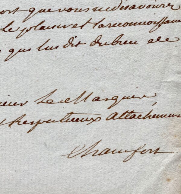 Belle lettre de Chamfort jugeant sévèrement sa production littéraire