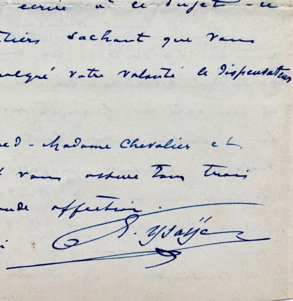 Eugène Ysaÿe s'intéresse au sort d'un jeune virtuose