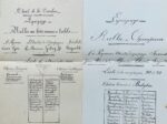 Chasse à courre au vautrait de la Barre (Allier) : ensemble de documents manuscrits fin XIXe