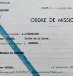Deux ordres de mission de 1944 pour la Corse délivrés par le Comité Français de la Libération Nationale