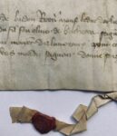 Charte de la guerre de cent-ans évoquant l'abbaye de Saint-Maixent (Deux-Sèvres)