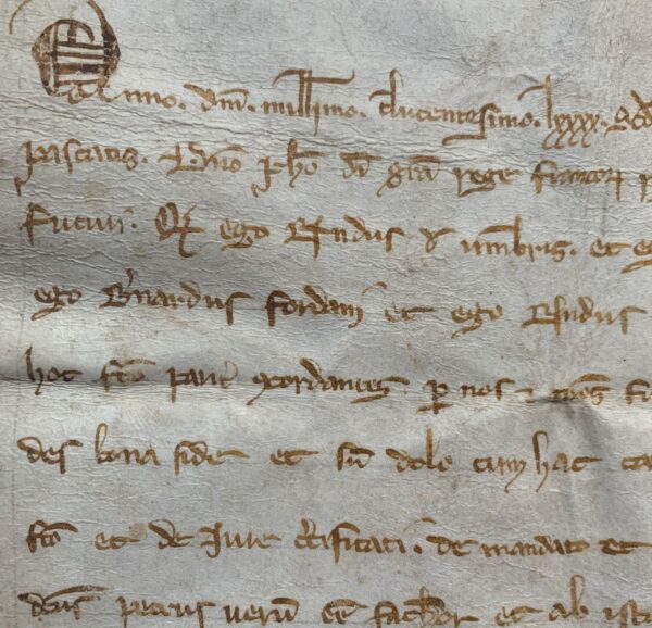 Rare charte de 1292 sous Philippe le Bel concernant une propriété dans les Cévennes