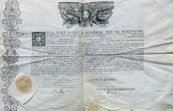 Autorisation d'armement d'un navire pour "trafiquer" à Saint-Domingue, en 1741