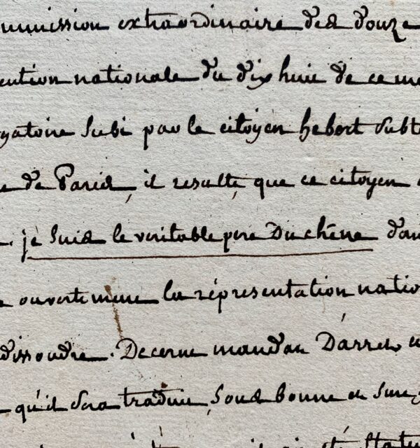 Mandat d'arrêt contre Hébert, le "Père Duchêne", signé par la commission des douze
