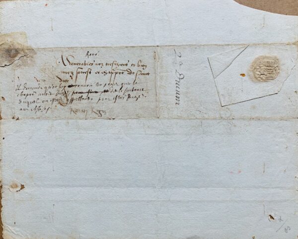 Rare lettre du duc René II de Lorraine au chapître de Saint-Dié
