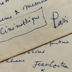Lettre de Jean Cocteau à Frédéric Rossif au sujet du montage du film sur la Villa Santo-Sospir