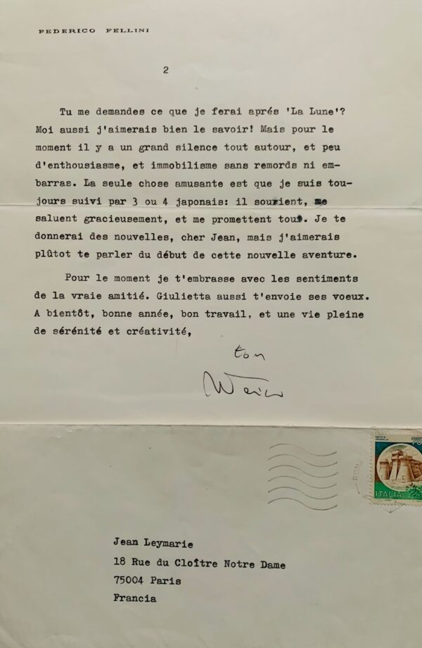 Federico Fellini donne des nouvelles de Balthus et évoque le vide après son dernier film