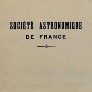 Camille Flammarion se félicite du succès de la Société Astronomique de France