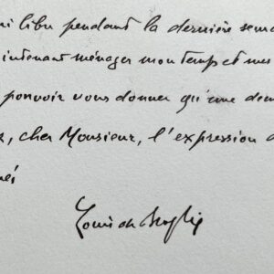 Louis de Broglie accepte de présider un colloque au Centre international de Synthèse