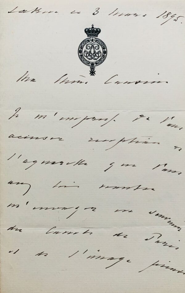 Le roi des Belges, Léopold II, pleure la mort du comte de Paris