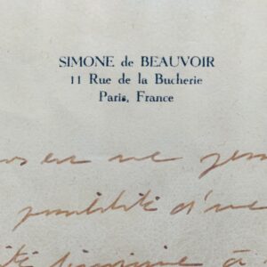 Magnifique lettre de Simone de Beauvoir sur ses convictions féministes
