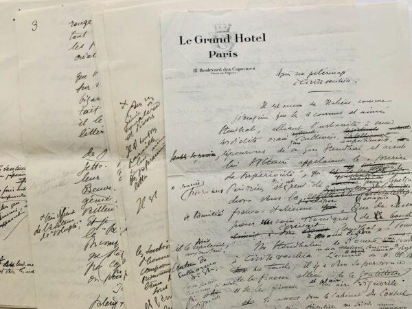 Important dossier sur Stendhal provenant des archives du stendhalien Charles Simon