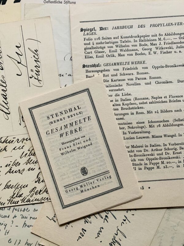 Important dossier sur Stendhal provenant des archives du stendhalien Charles Simon