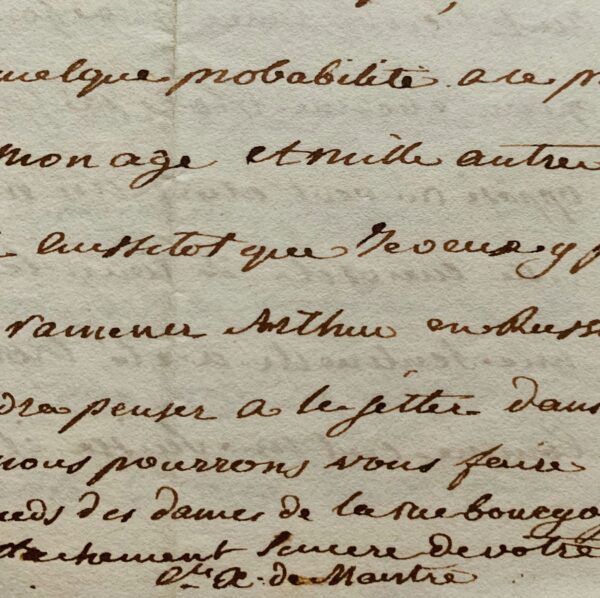 Longue et belle lettre de Xavier de Maistre lors de son exil en Italie