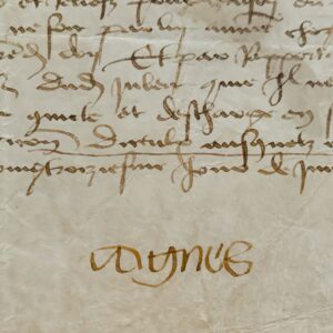 Rare document de 1501 signé par Agnès de Savoie, comtesse de Dunois