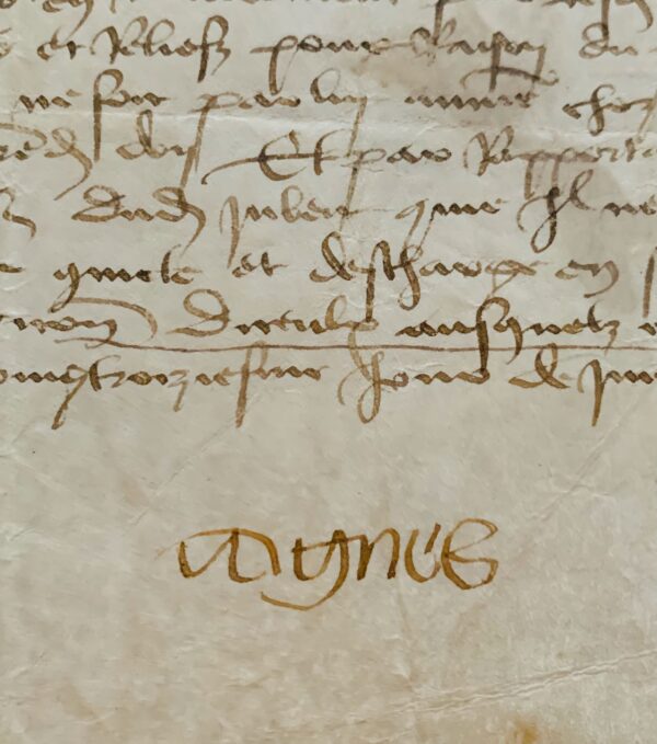 Rare document de 1501 signé par Agnès de Savoie, comtesse de Dunois