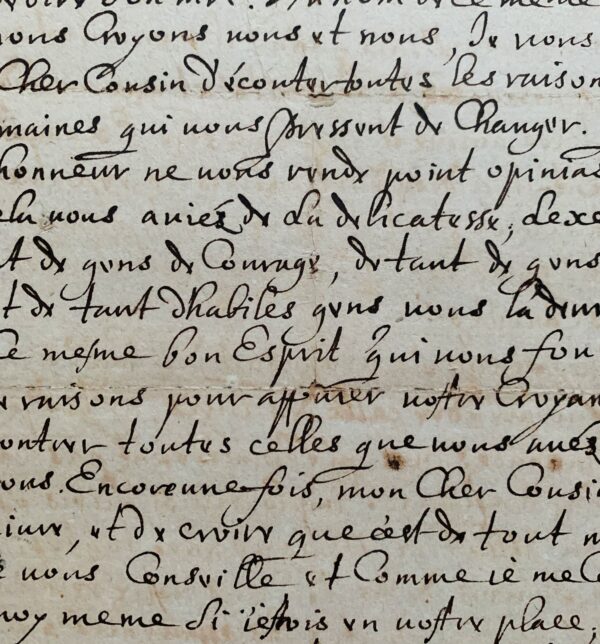 Rare lettre entièrement autographe de Roger de Bussy-Rabutin