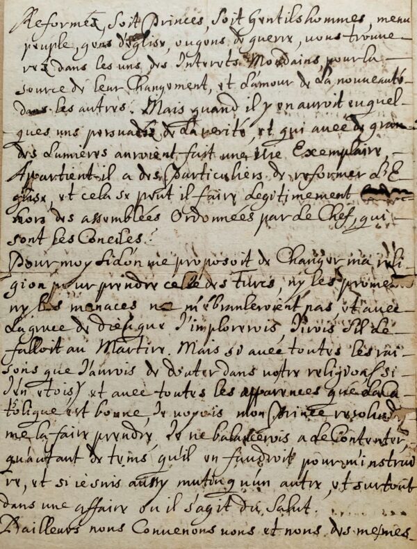 Rare lettre entièrement autographe de Roger de Bussy-Rabutin