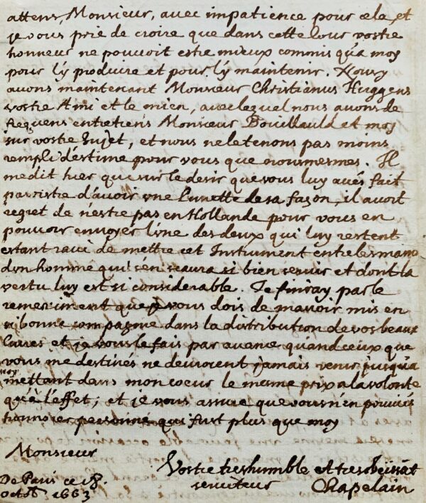 Deux belles lettres de Jean Chapelain au grand astronome polonais Johannes Hevelius