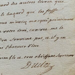 Lettre de l'académicien Charles Pinot Duclos