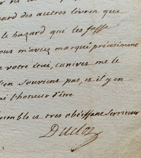 Lettre de l'académicien Charles Pinot Duclos