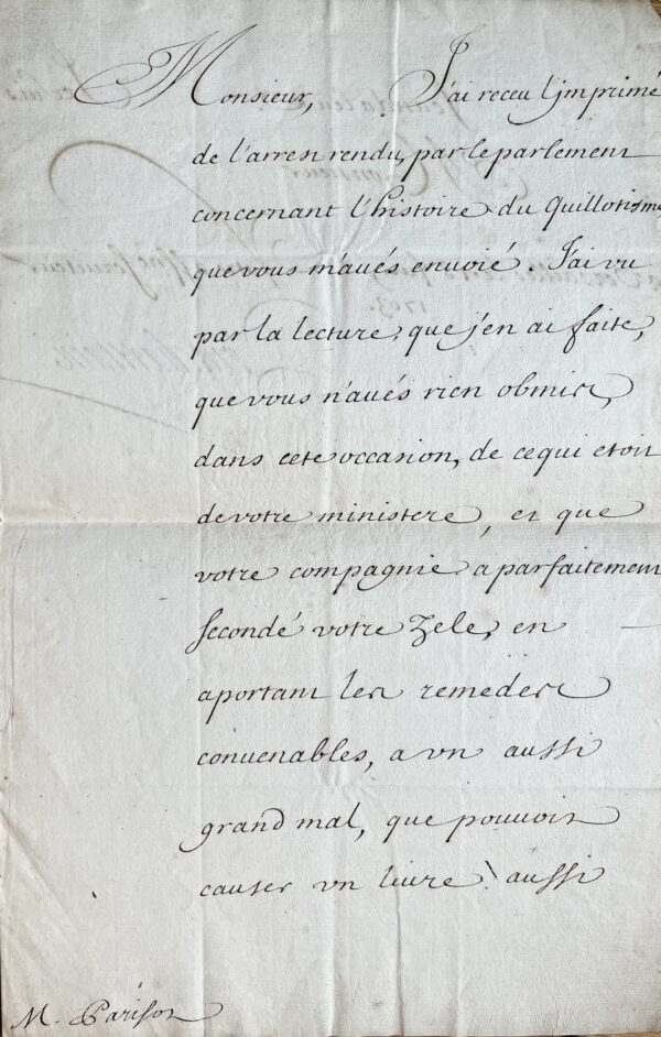 Pontchartrain fait censurer l'Histoire du Quillotisme