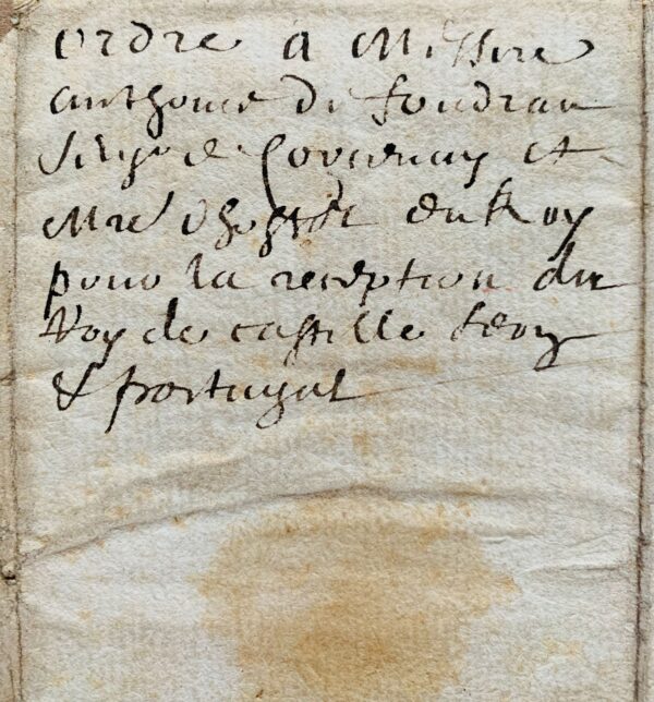 Précieux document signé par Louis XI : instructions à son maître d'hôtel pour la réception du Roi de Portugal en 1477