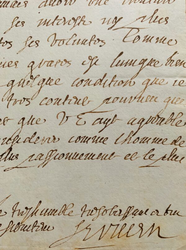 Belle lettre d'Abel Servien à Mazarin écrite de Münster durant la négociation du Traité de Westphalie