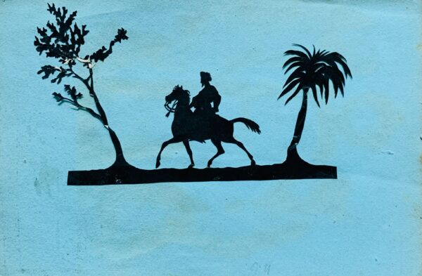 Superbe série de 5 scènes en silhouettes illustrant Napoléon et des épisodes de l'Empire