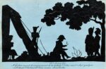 Superbe série de 5 scènes en silhouettes illustrant Napoléon et des épisodes de l'Empire