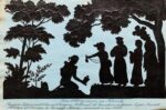 Superbe série de 5 scènes en silhouettes illustrant Napoléon et des épisodes de l'Empire