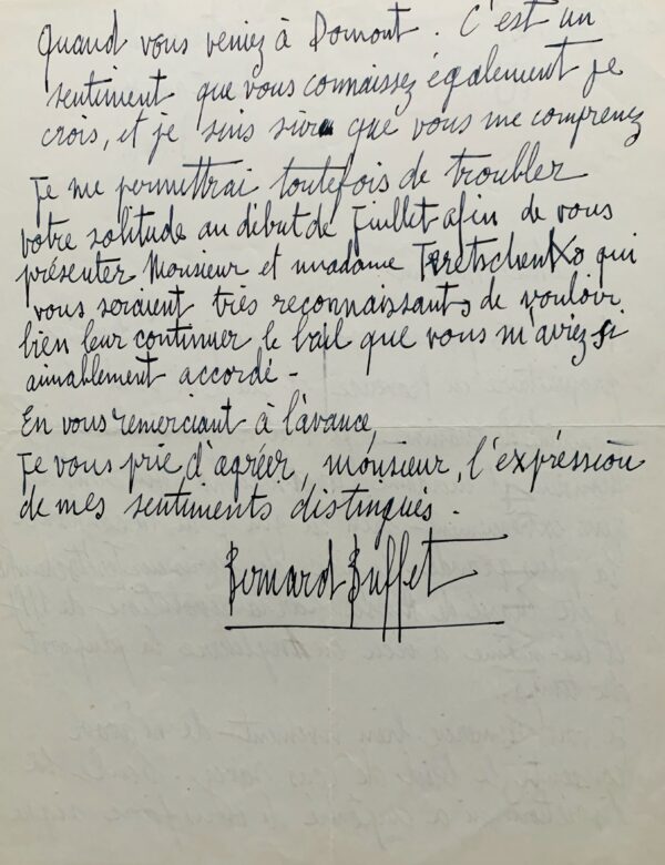 Bernard Buffet vend sa propriété de Domont et s'installe au château l'Arc, en Provence