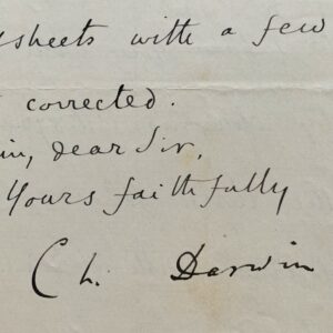 Charles Darwin envoie des planches pour la traduction de ses ouvrages parus chez Smith & Elder