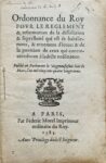 Ordonnance (imprimée) d'Henri III sur le port des vêtements des luxe et des bijoux