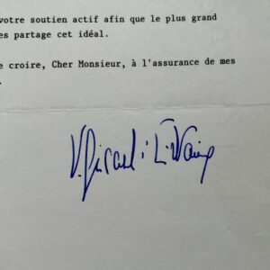 Lettre de Valéry Giscard d'Estaing écrite entre les deux tours de l'élection présidentielle de 1981