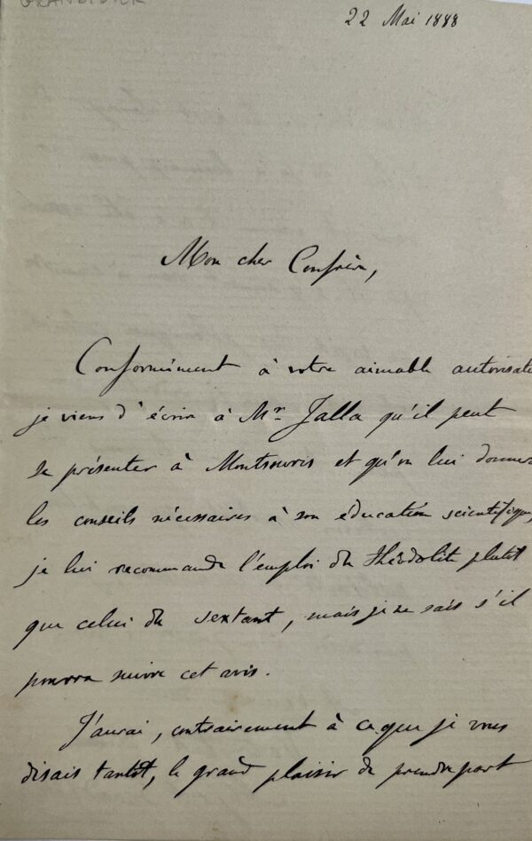 L'explorateur et géographe Alfred Grandidier veut éviter les polémiques coloniales